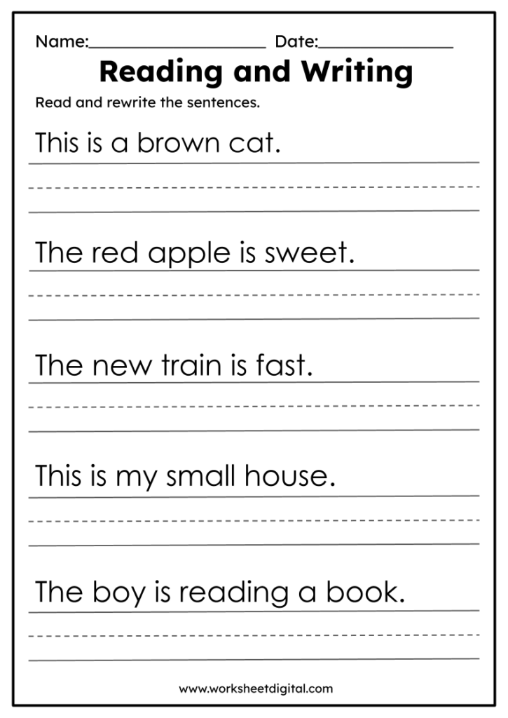 Reading And Writing Practice Worksheet Digital 1 Teacher Made Resources