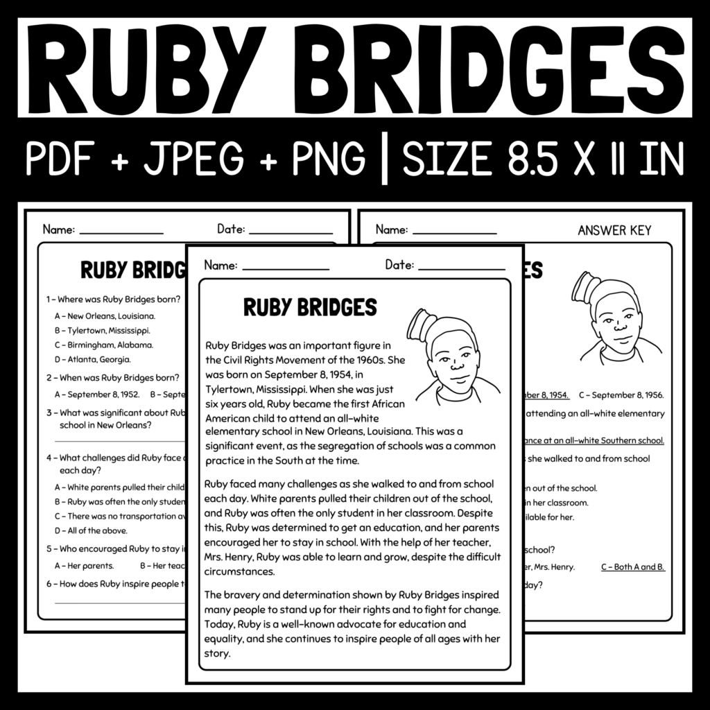 Ruby Bridges Article And Reading Comprehension Questions Women s History Month Made By Teachers Ruby Bridges Article And Reading Comprehension Questions Women s History Month Made By Teachers