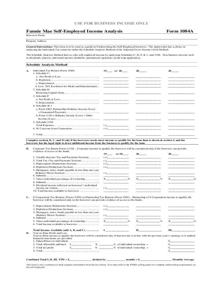 Self Employed Income Calculation Worksheet Excel Fill Out Sign Online DocHub