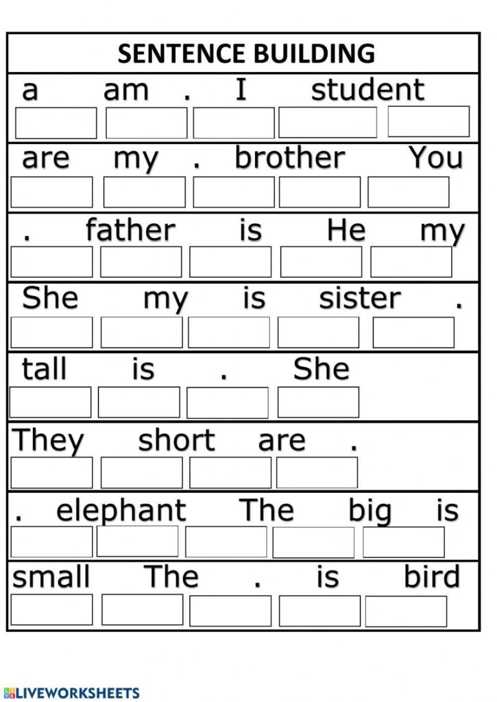 Sentence Building Worksheets For Engaging Language Learning Sentence Building Worksheets For Engaging Language Learning