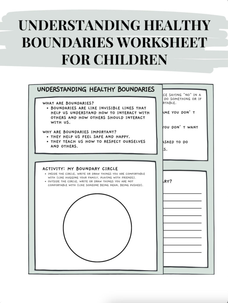 Setting Boundaries For Children A Worksheet For Therapists Etsy
