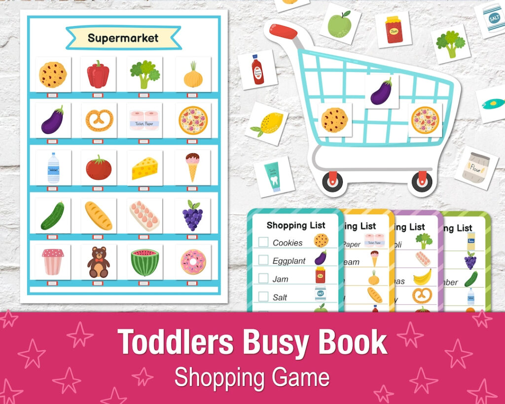 Shopping Busy Book Printable Game For Toddlers Grocery Activity Worksheet Busy Bag For Kids Preschool File Folder Game Shopping List Etsy Denmark