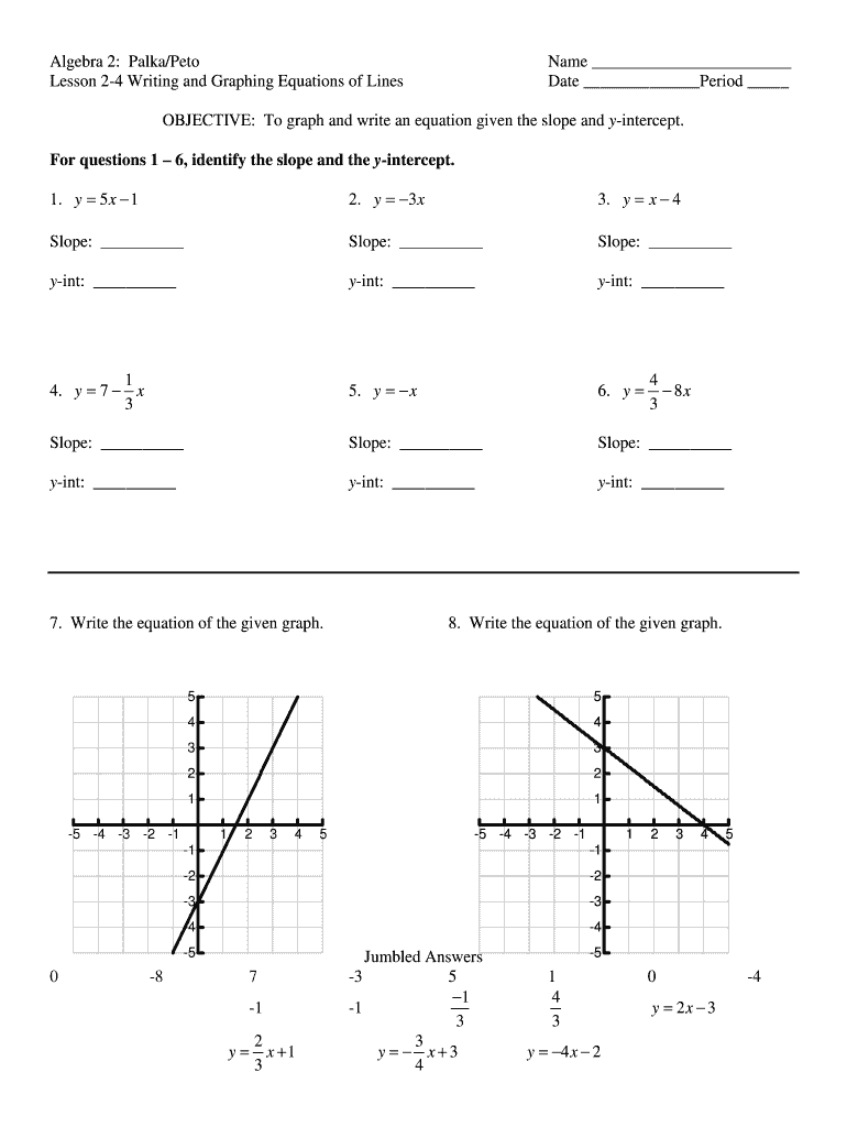 Slope Intercept Form Worksheet Fill Out Sign Online DocHub Slope Intercept Form Worksheet Fill Out Sign Online DocHub