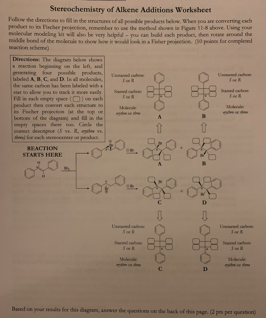 Solved Stereochemistry Of Alkene Additions Worksheet Follow Chegg Solved Stereochemistry Of Alkene Additions Worksheet Follow Chegg