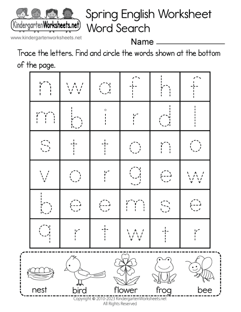 Spring English Worksheet Free Printable Digital PDF