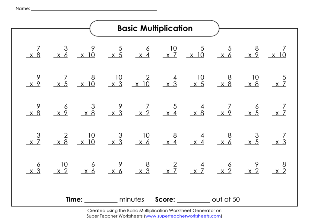 Super Teacher Worksheets Basic Multiplication Studocu Worksheets Library