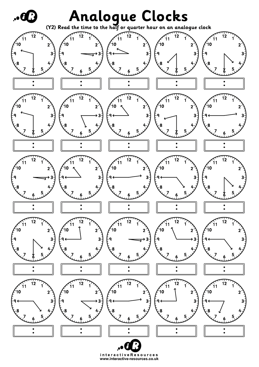 Teaching Time Free Telling Time Worksheets