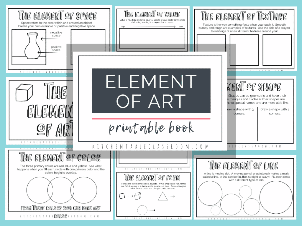 The Formal Elements Of Art For Kids With Free Printable Book The Kitchen Table Classroom