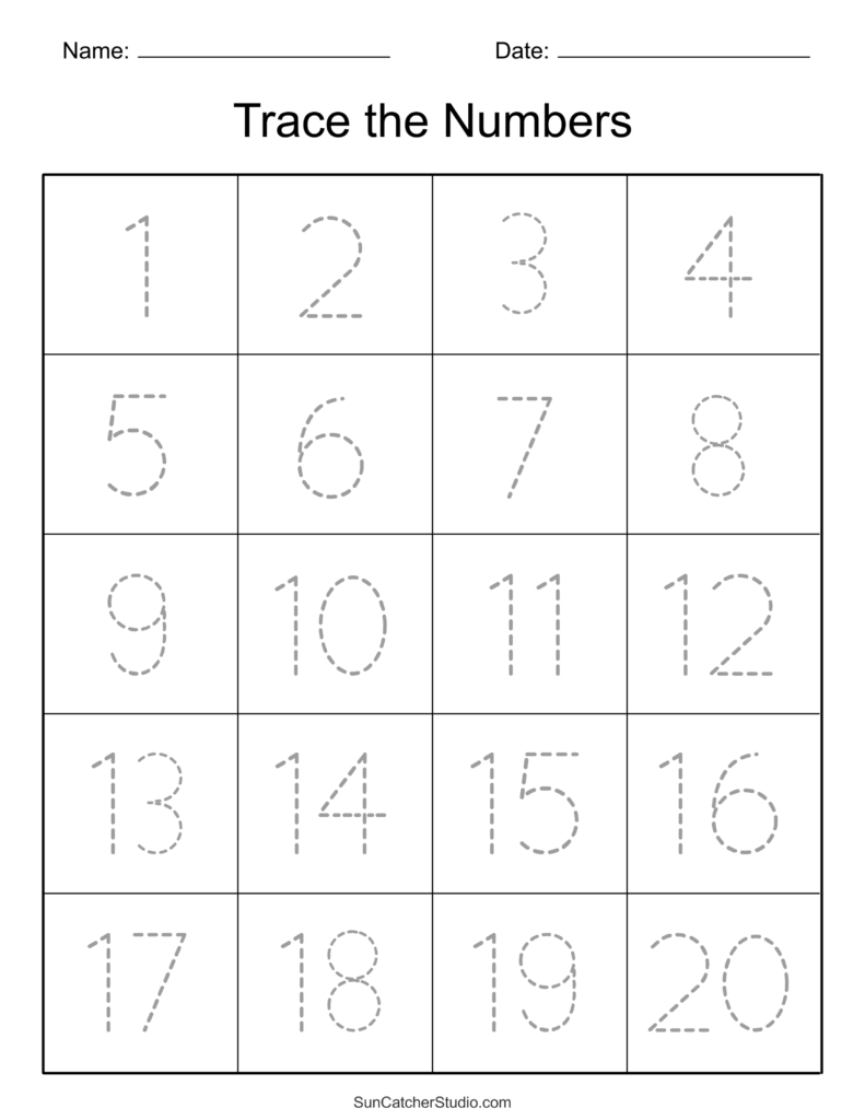 Tracing Numbers Free Printable Practice PDF Worksheets Free Printables Lettering SVG Files Tools Apps