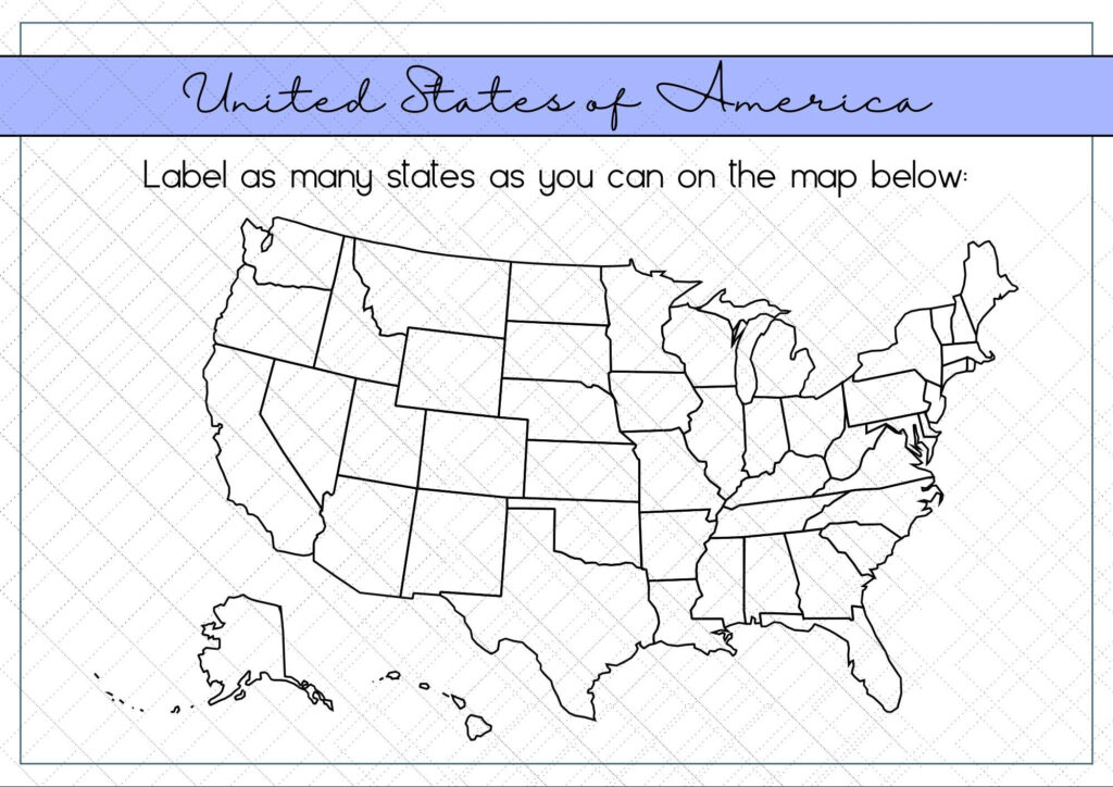 U S Map Labeling Worksheet Practice Identifying All 50 States With This Fun Printable Activity Great For Classrooms Or Homeschool Etsy
