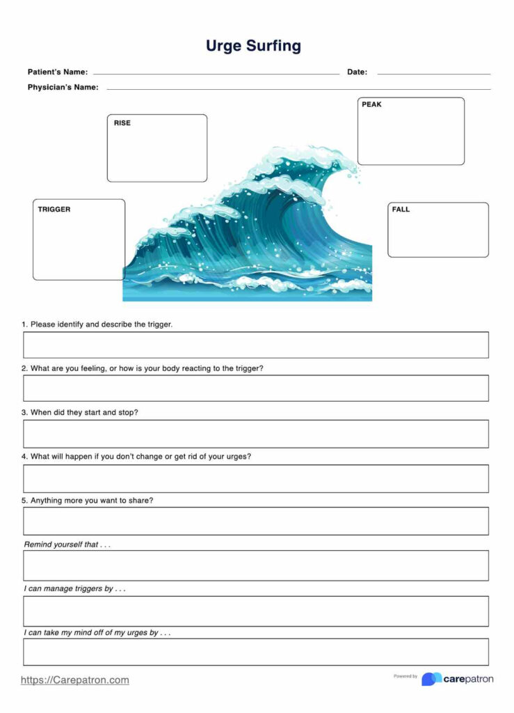 Urge Surfing Worksheet Urge Surfing Worksheet
