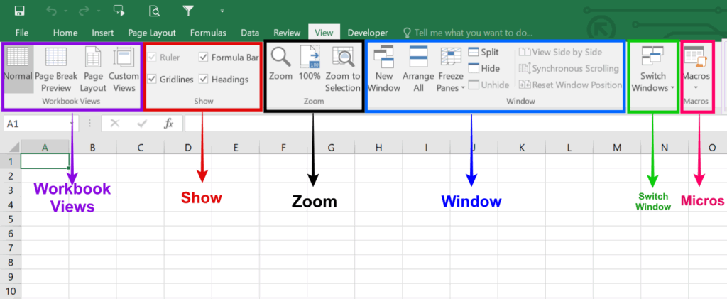 View Tab In Excel Excel Tutorial