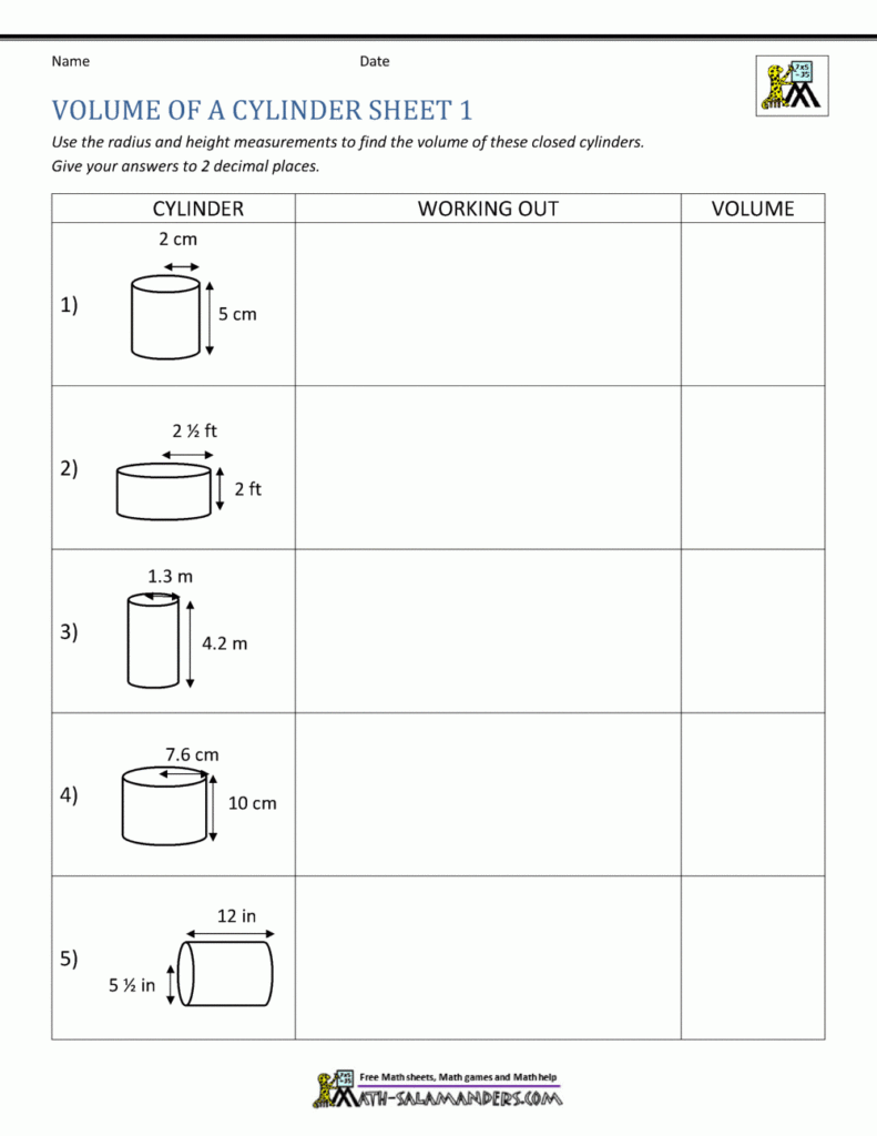 Volume Of A Cylinder Calculator