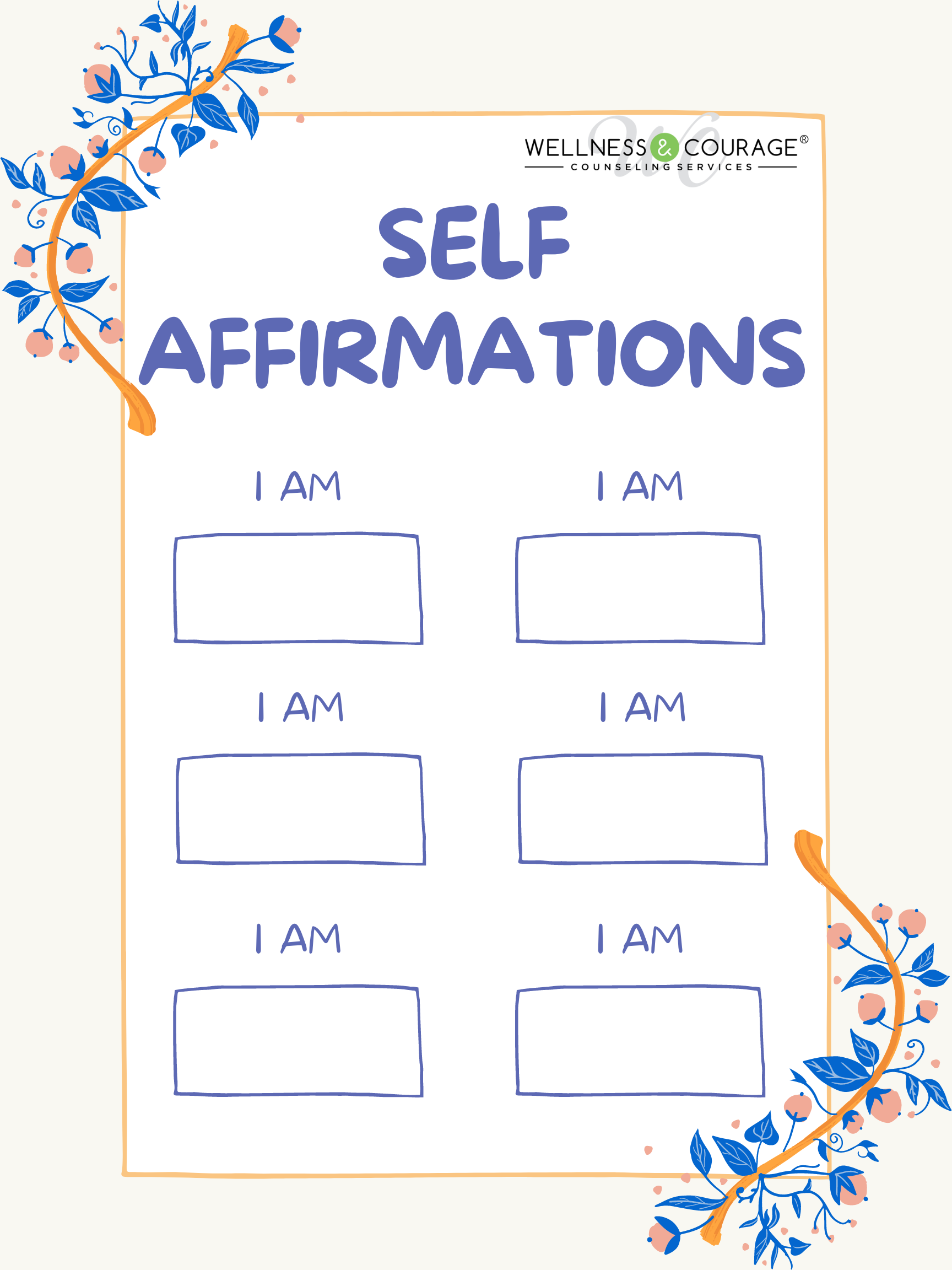 Wellness Courage Self Guided Worksheets Wellness Courage