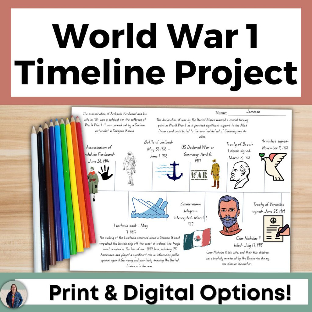 World War 1 Timeline Project Causes Of World War 1 And Significant WW1 Events Classful